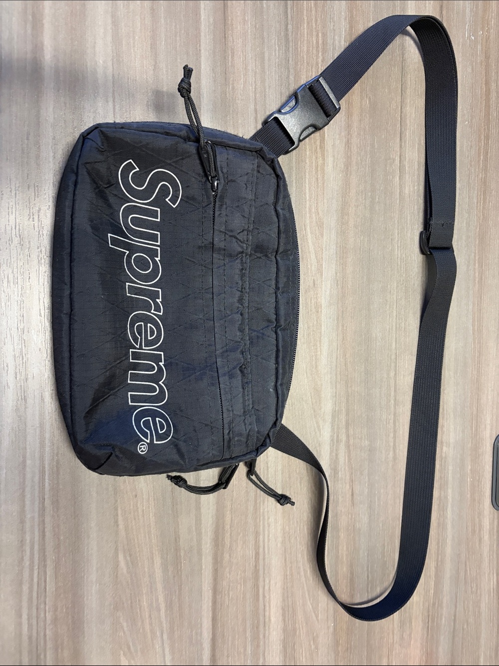 Supreme Black Waist/Crossbody Belt Bag with White Logo